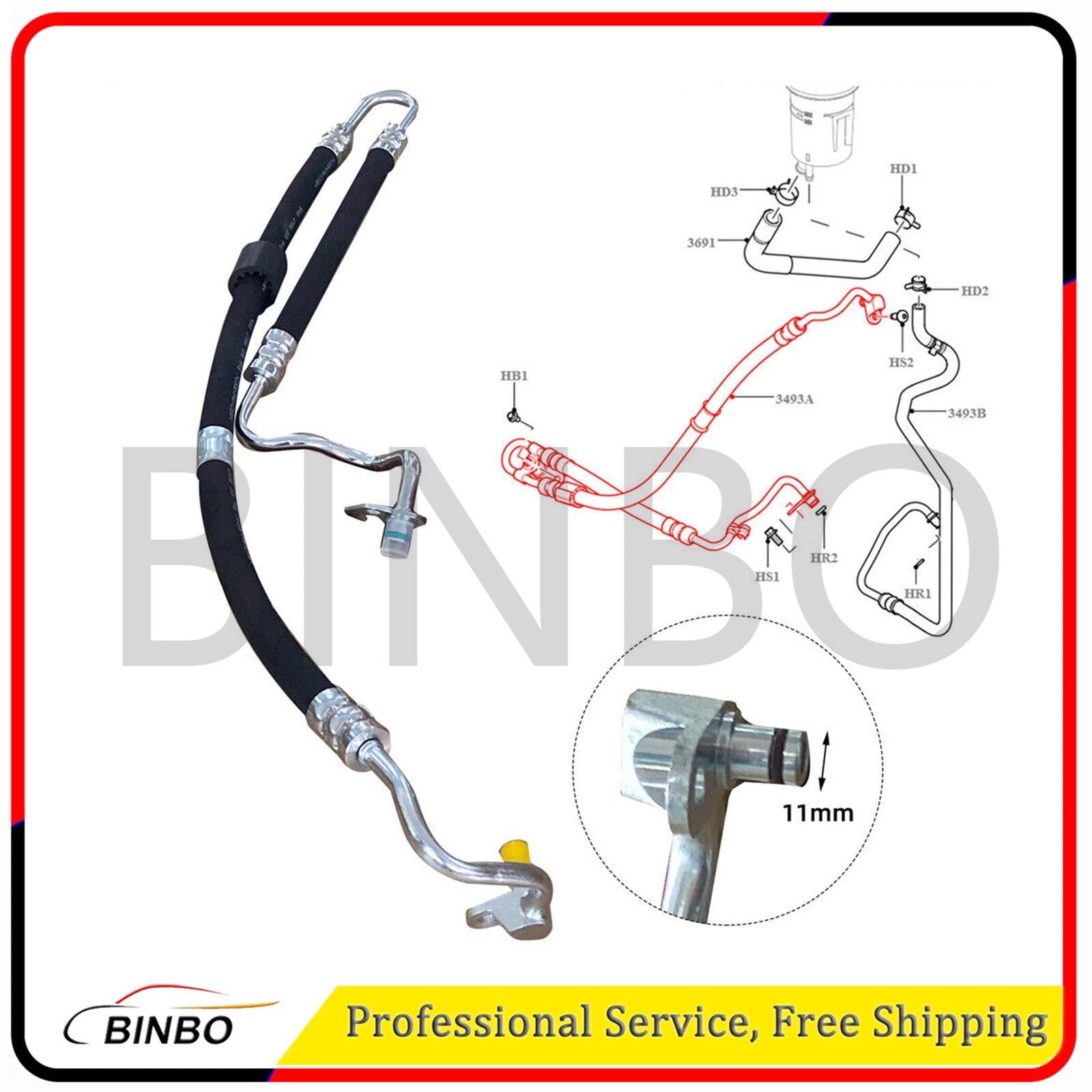 Power Steering Hose for Range Rover Sport 2010-13 3.0L Diesel LR057239 LR013834 07FC0E-D4 - KOEEK