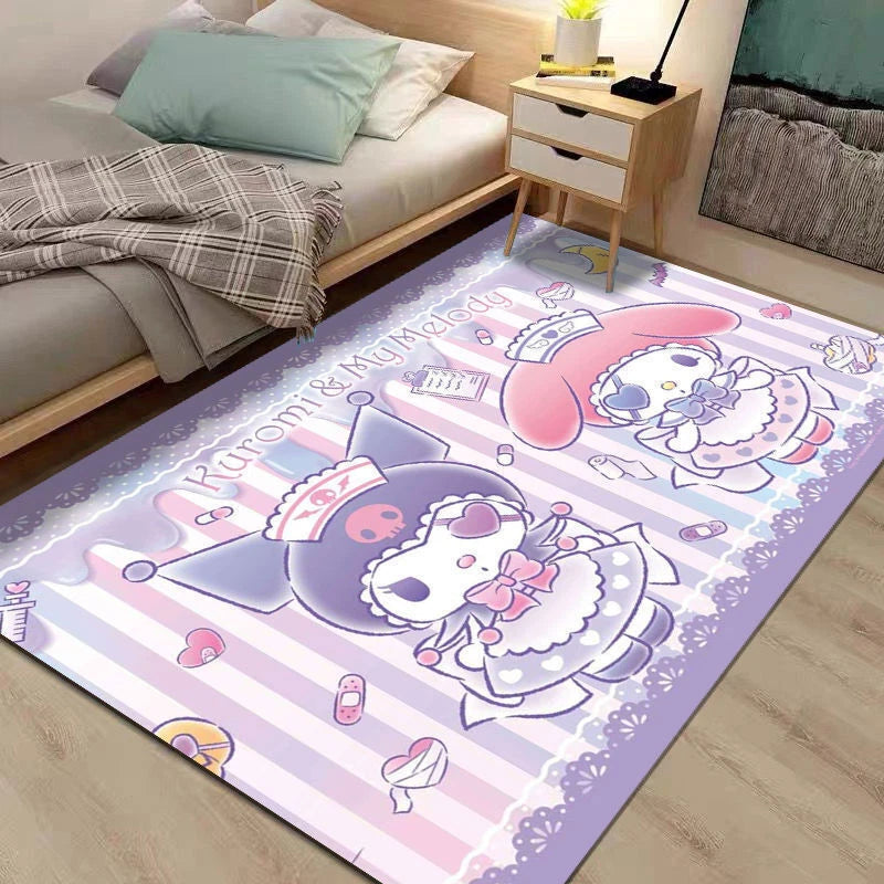 KUROMI My Melody Cinnamoroll Cartoon Floor Mat Carpet Non-Slip Large Doormat Rug 07FC0E-D4 - KOEEK