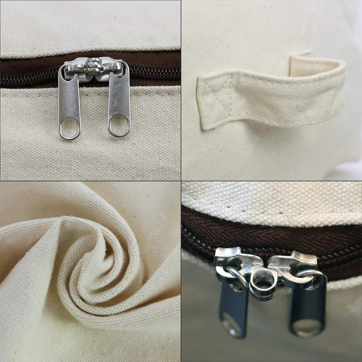 2-piece canvas storage bag set, dimensions: 25.6 x 18.5 x 8.7 inches, beige. 07FC0E-D4 - KOEEK