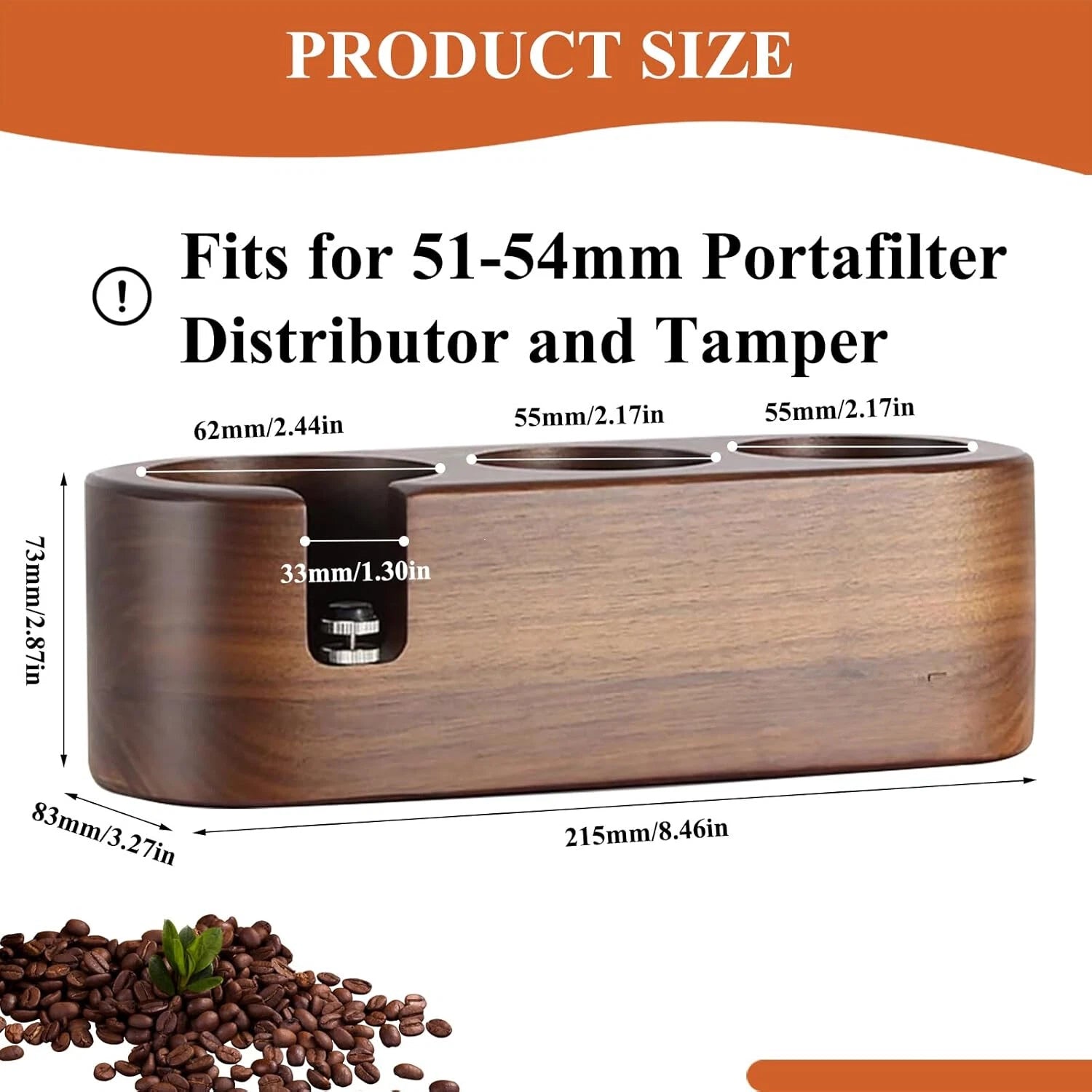 Espresso Tamping Station, 3-in-1 Tamping Station, Wooden Espresso Tamping Stand 07FC0E-D4 - KOEEK