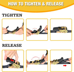 new Endless Ratchet Tie Down Straps,Du-Rable Nylon Black 1in x 7ft-2p, 07FC0E-D4 - KOEEK