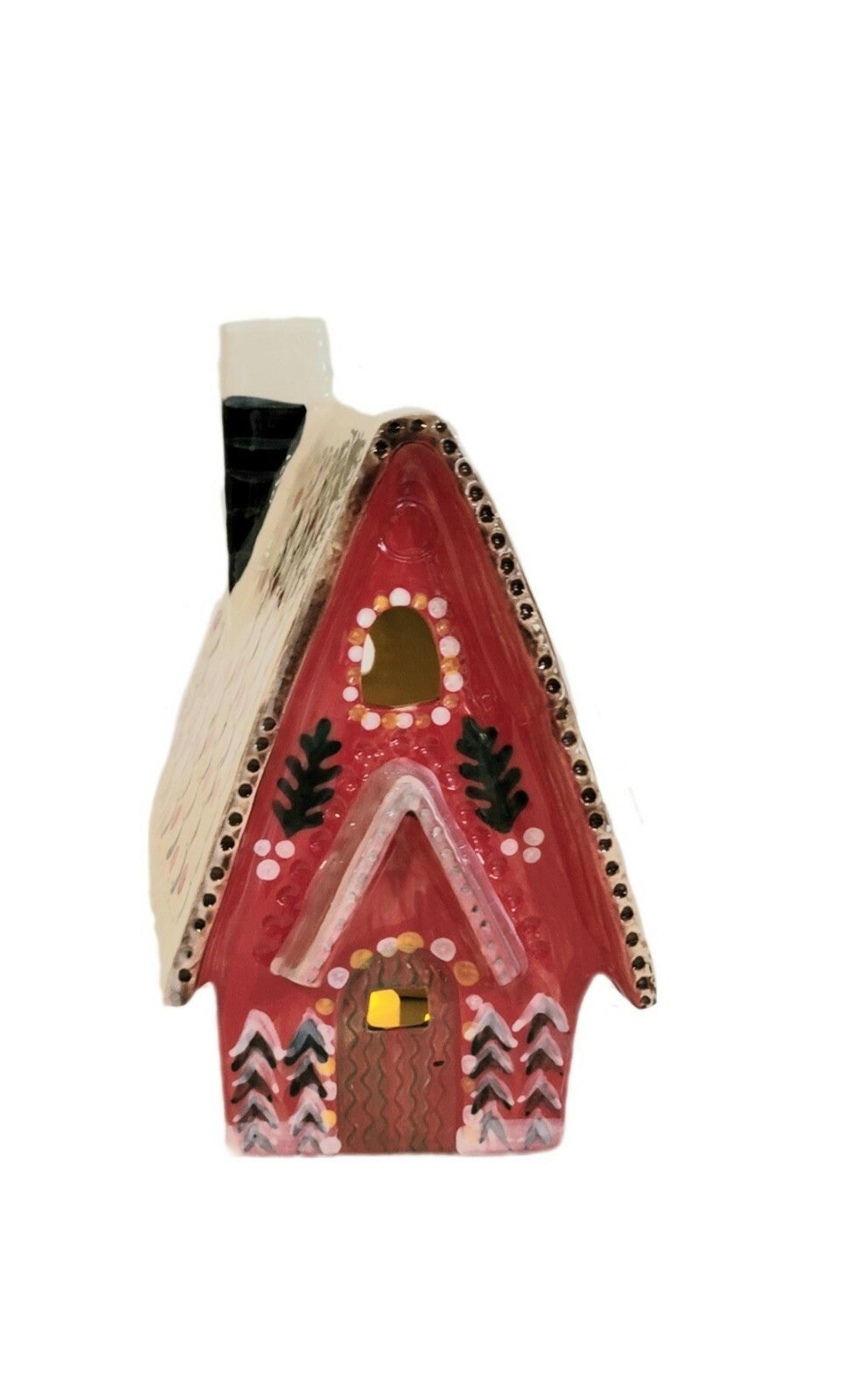 Anthropologie Nathalie Lete Holiday Village House Red Ceramic Tea Light Cottage ANTHROPOLOGIE - KOEEK