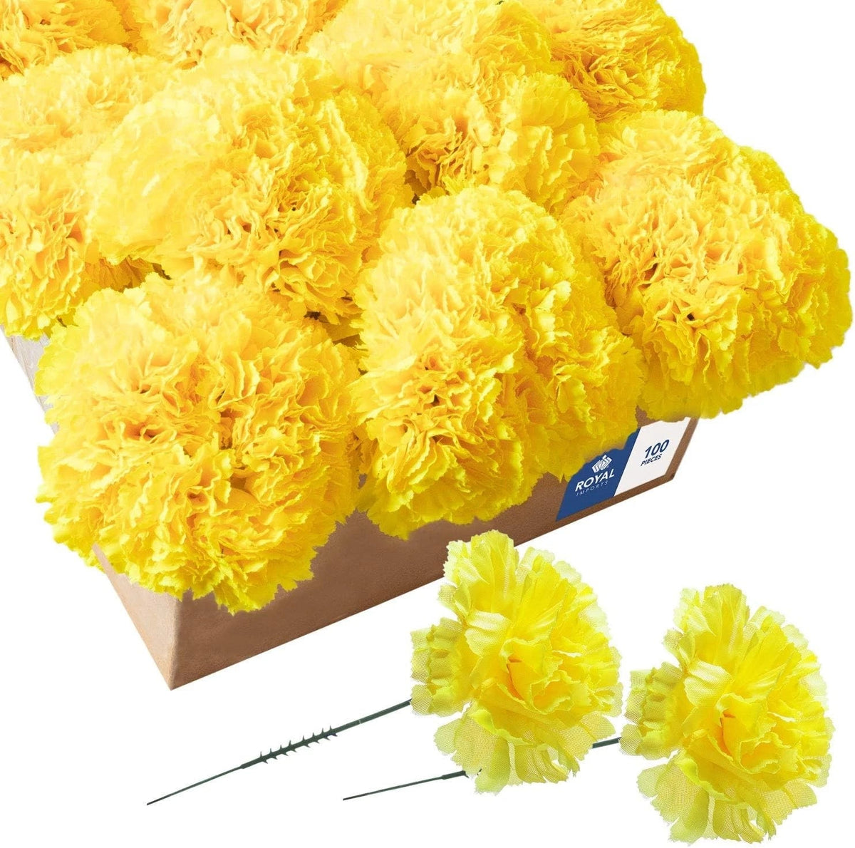 Royal Imported Artificial Carnations - 100 stems, each 5 inches long - Yellow 07FC0E-D4 - KOEEK