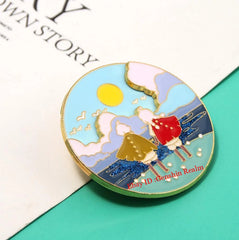 Anime Sky：Children of The Light Metal Brooch Enamel Badge Rotating Couple Pin 07FC0E-D4 - KOEEK