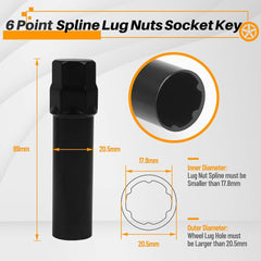 new MIKKUPPA 2PCS 6 Spline 7 Lug Nut Key Set, 6 & 7 Spline, Black MIKKUPPA - KOEEK