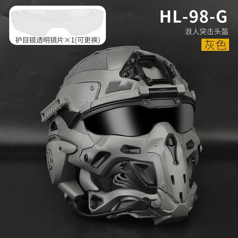 Tactical Assault Helmet W/ Built-in Anti-fog Fan Headset Modular Replace Lense 07FC0E-D4 - KOEEK