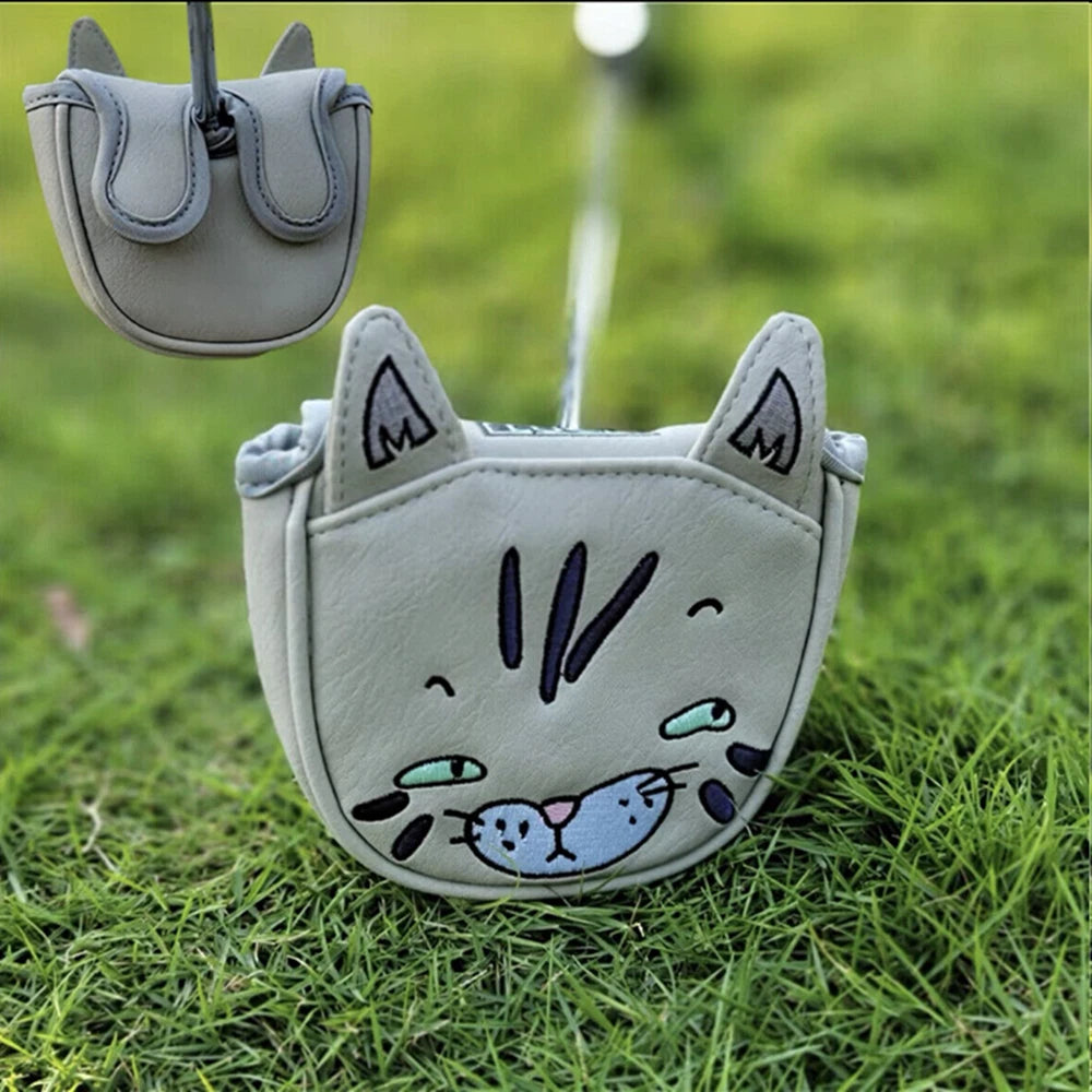 Cute Cat Leather Golf Club Head Cover Fit Titleist Scotty Cameron Mallet Putter 07FC0E-D4 - KOEEK