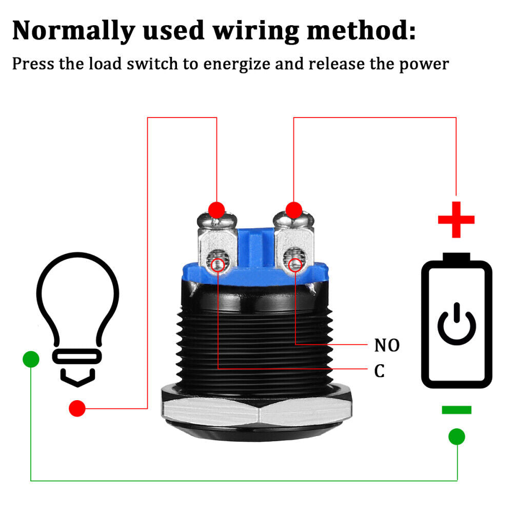 new  Computer Power Mushroom Head Pushbutton Screw-type Terminals Heavy Duty koeek - KOEEK