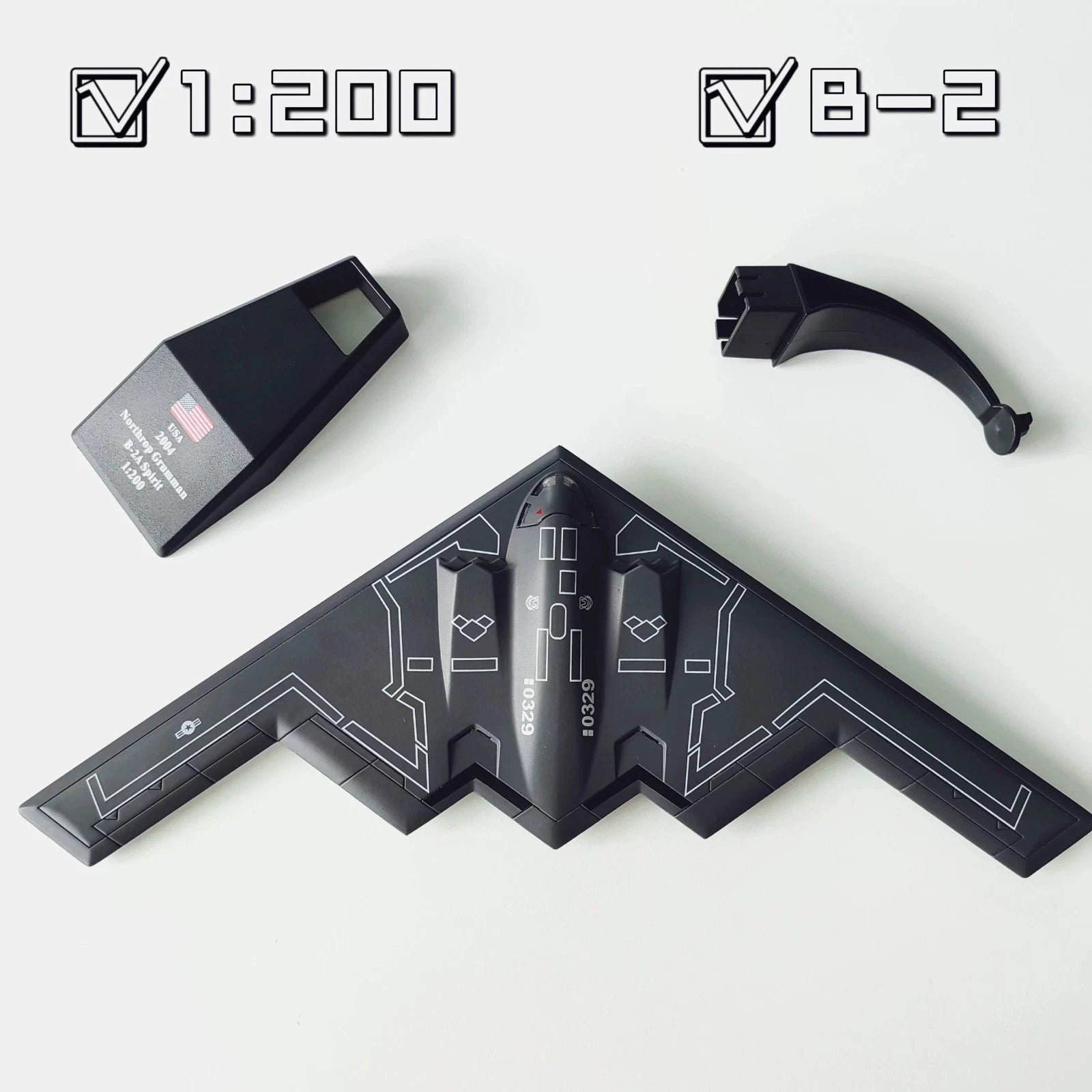 1/200 B-2 Spirit Stealth Bomber Diecast Model Finished Display Stand 07FC0E-D4 - KOEEK