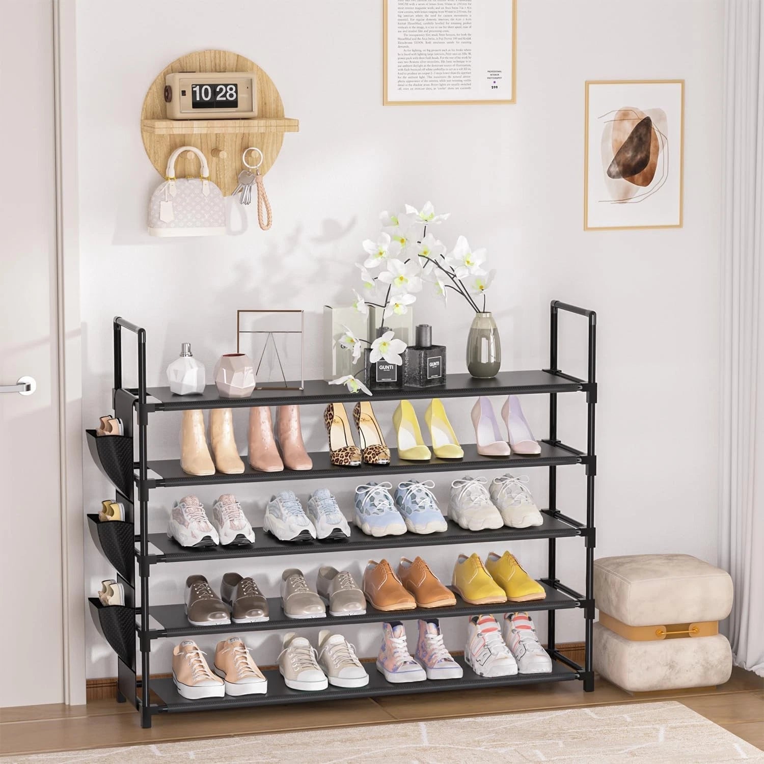 Shoe Rack 5 Tier Shoe Organizer Storage 20-25 Pairs Shoes Rack for Closet Shoes 07FC0E-D4 - KOEEK