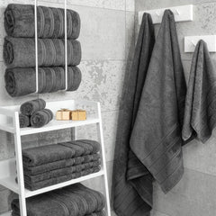 Soft Linen Luxury 4 Piece Bath Towel Set,600 GSM  Cotton Turkish Bath Towels 07FC0E-D4 - KOEEK