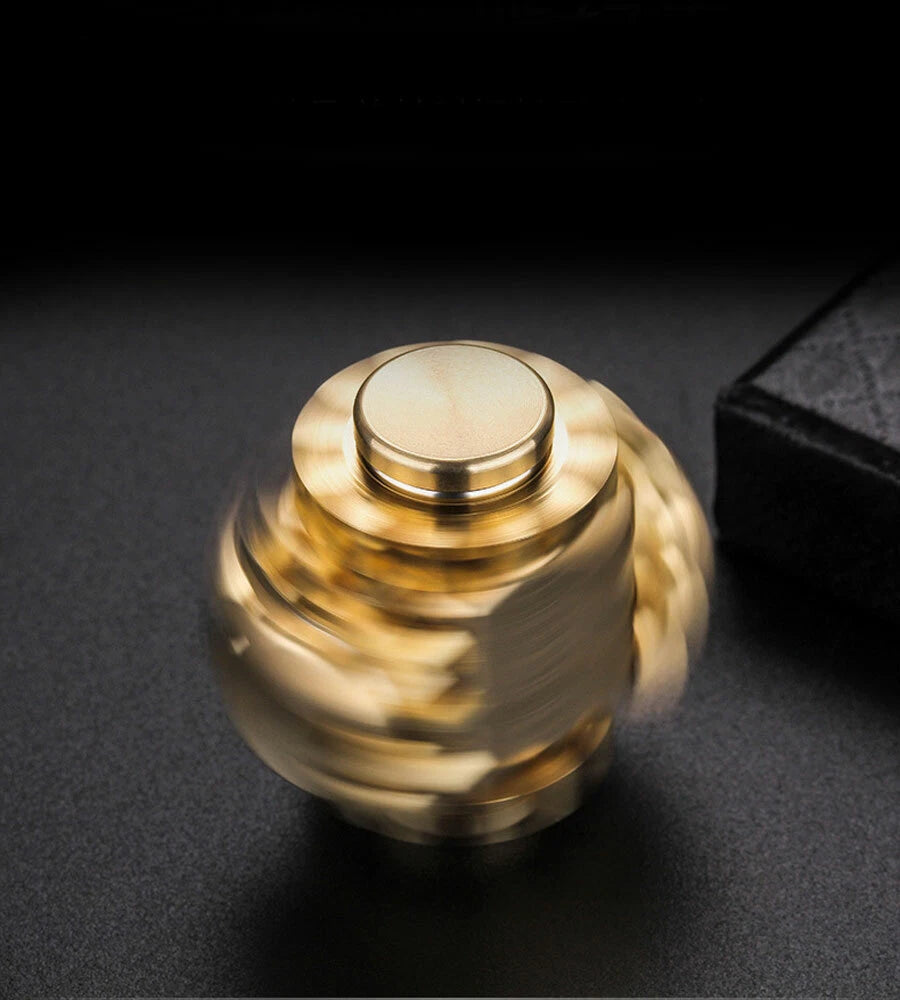 EDC Gear Linkage Brass Gyroscope Fingertips Spinning Top Gearwheel Gyro Toy Gift 07FC0E-D4 - KOEEK