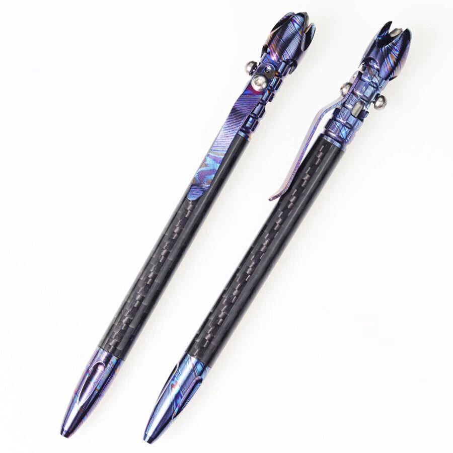 Damascus Titanium TC4 Business tactical Signature Student Business Gyro Pen Tool 07FC0E-D4 - KOEEK