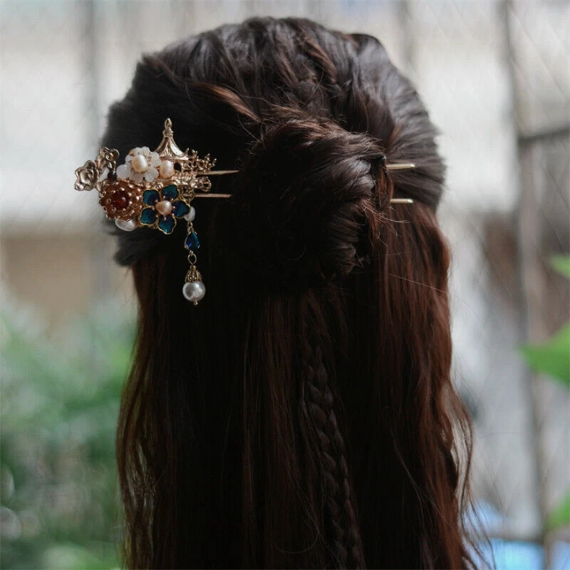 Chinese Ancient Style Hanfu Hairpin Headdress Hair Handmade Accessories Jewelry 07FC0E-D4 - KOEEK