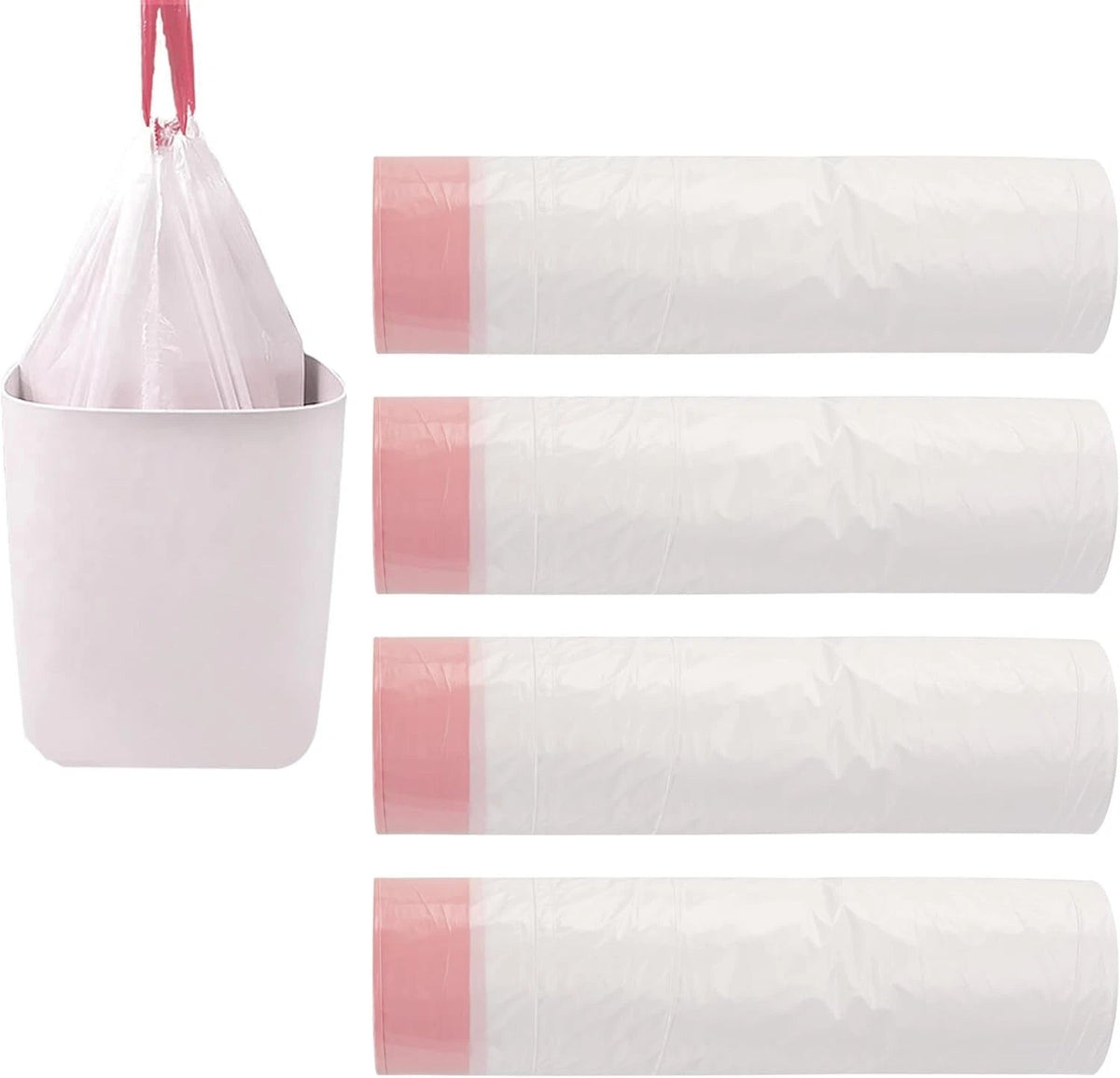 210 whitedrawstring garbage bags Thick garbage bags Suitable for office kitchens 07FC0E-D4 - KOEEK