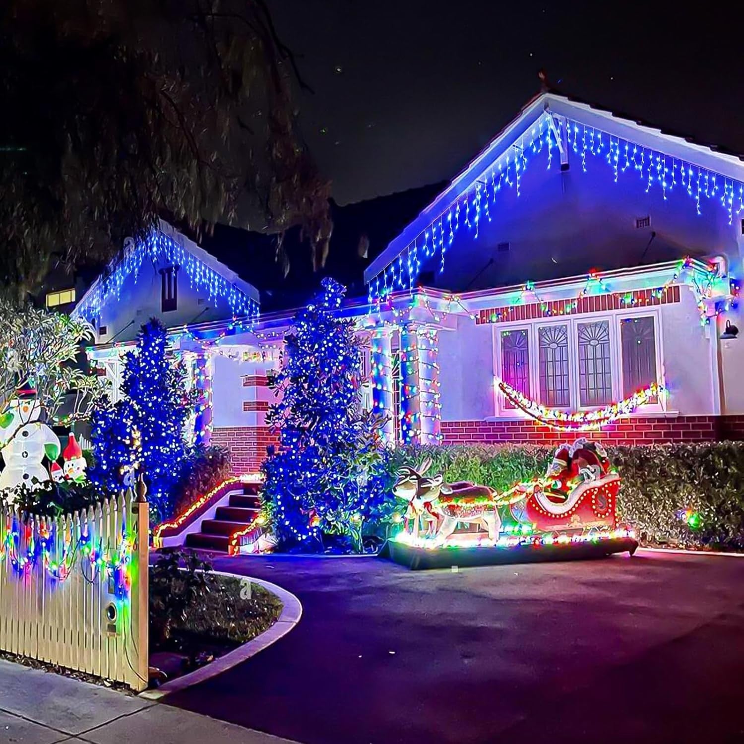 Christmas Lights Outdoor Decorations 96-960 LED 8 Modes Curtain String Light US 07FC0E-D4 - KOEEK