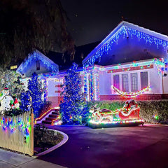 Christmas Lights Outdoor Decorations 96-960 LED 8 Modes Curtain String Light US 07FC0E-D4 - KOEEK