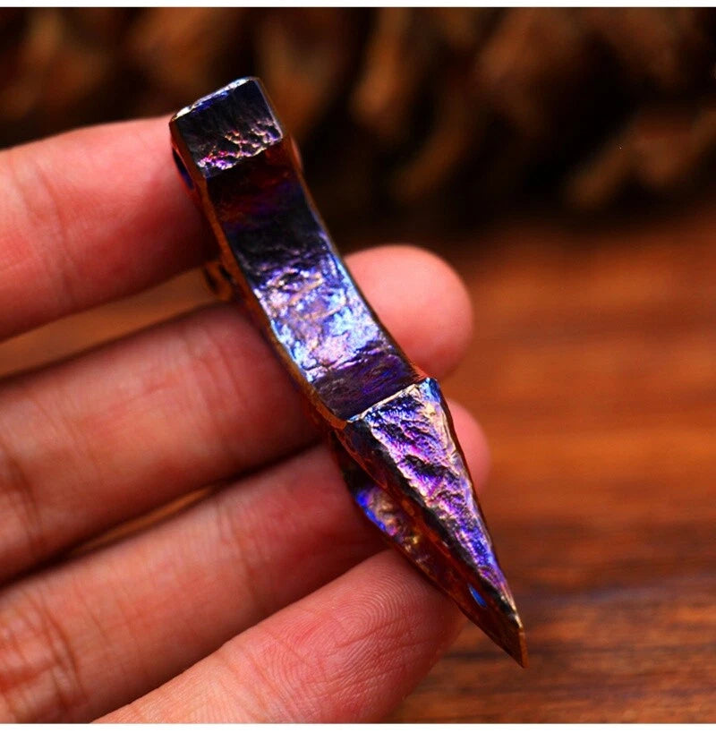 Outdoor Handmade Titanium Pry Bar Crowbar Bottle Opener Pocket Multi EDC Tool 07FC0E-D4 - KOEEK