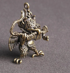 1.62" Brass Tibetan Buddhism Dapeng Bird God Buddha Statue Home Decor Ornament 07FC0E-D4 - KOEEK