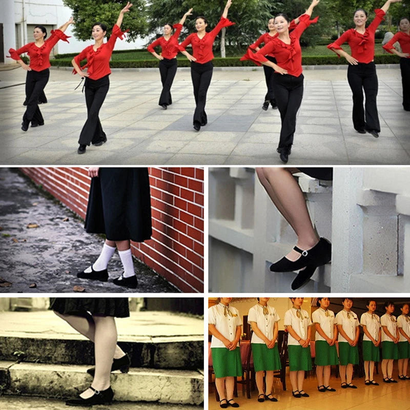 Women's Girls Chinese Black Cotton Shoes Ballerina Ballet Flats Shoes Slippers 07FC0E-D4 - KOEEK