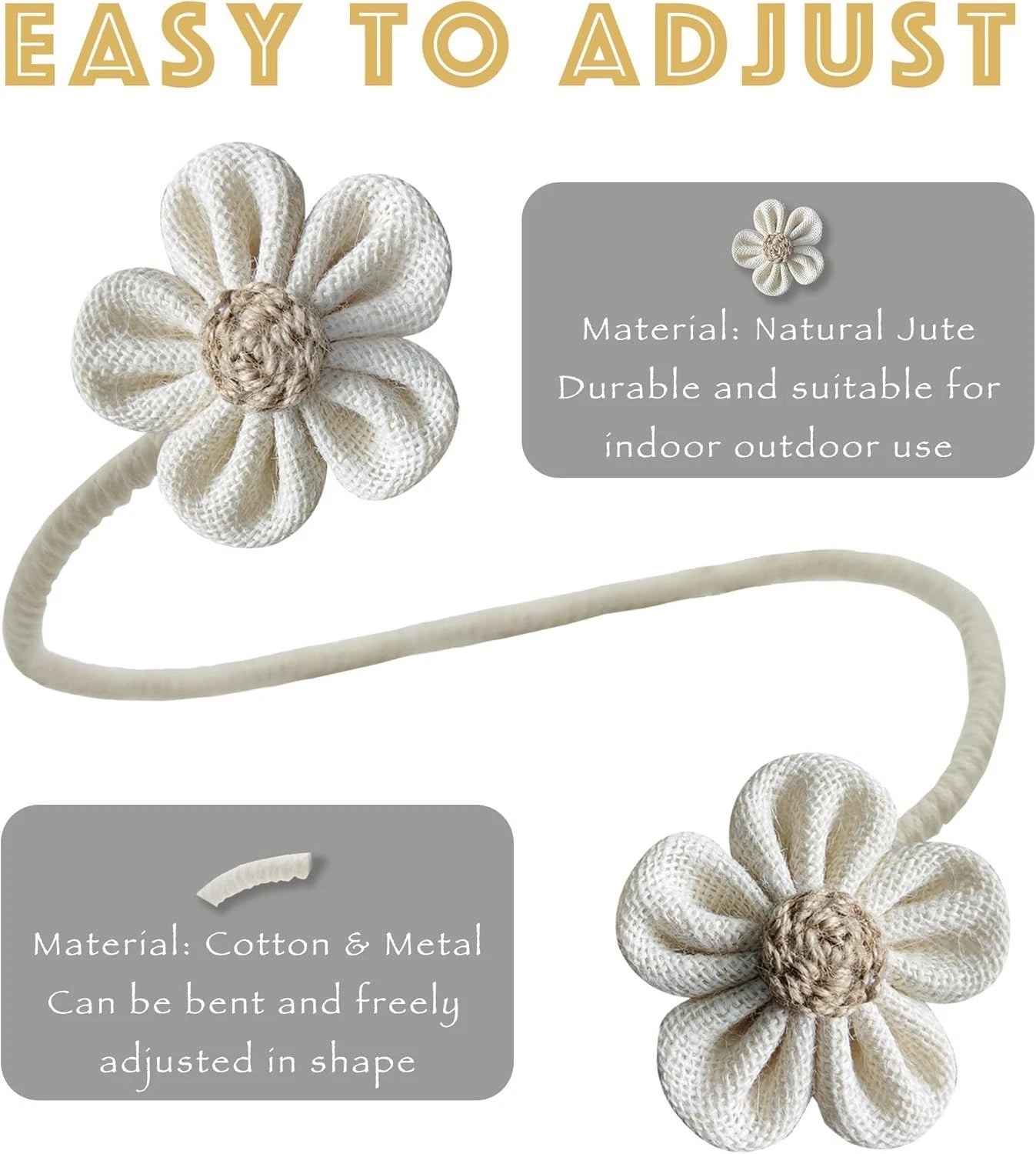 Curtain Tie Backs for Curtain Drapes,Boho Decor Holdback Farmhouse TieBacks 07FC0E-D4 - KOEEK