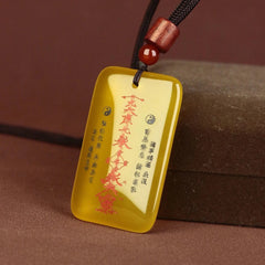 Natural Jade Taoist Nine Heavens Thunder Ancestor Pendant Single Sided Carved 07FC0E-D4 - KOEEK