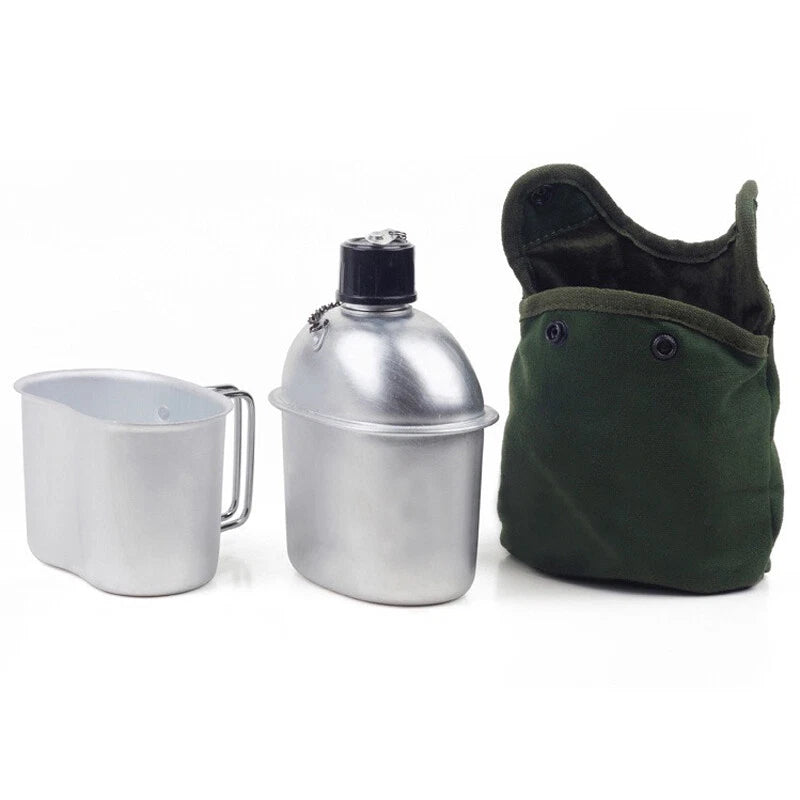US Military Canteen Wire Handle Cup Stove Outdoor Camping Mess Kit 3 Piece Set 07FC0E-D4 - KOEEK