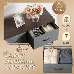 Fabric dresser for bedroom, high dresser with 8 drawers 07FC0E-D4 - KOEEK