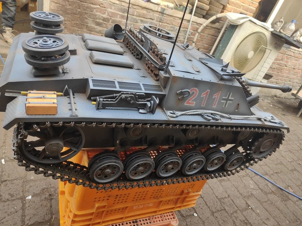 GO-TRUCK 1/6 WWII German Assault Tank No. 3 Metal Model Grey Color In Stock GO-TRUCK - KOEEK