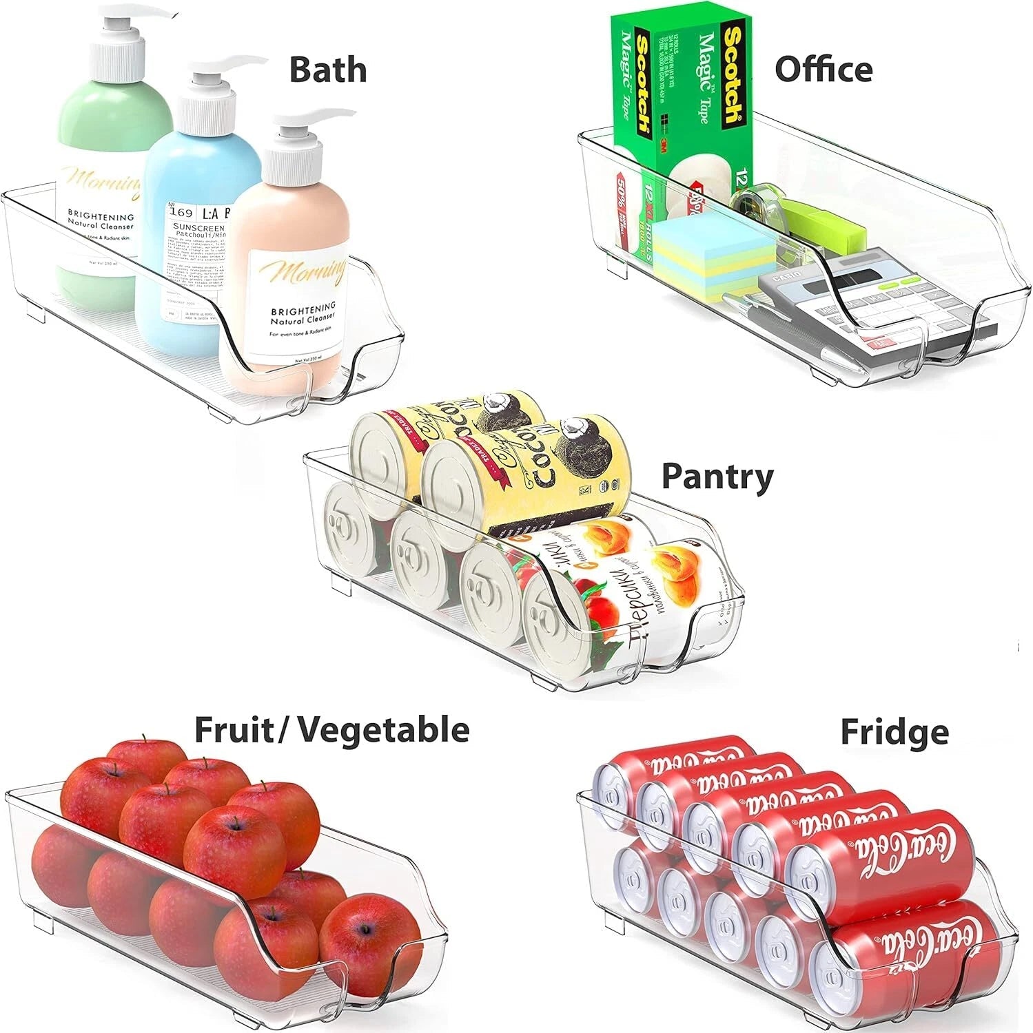 Soda Can Organizer for Pantry / Refrigerator, Clear, Set of 2 07FC0E-D4 - KOEEK