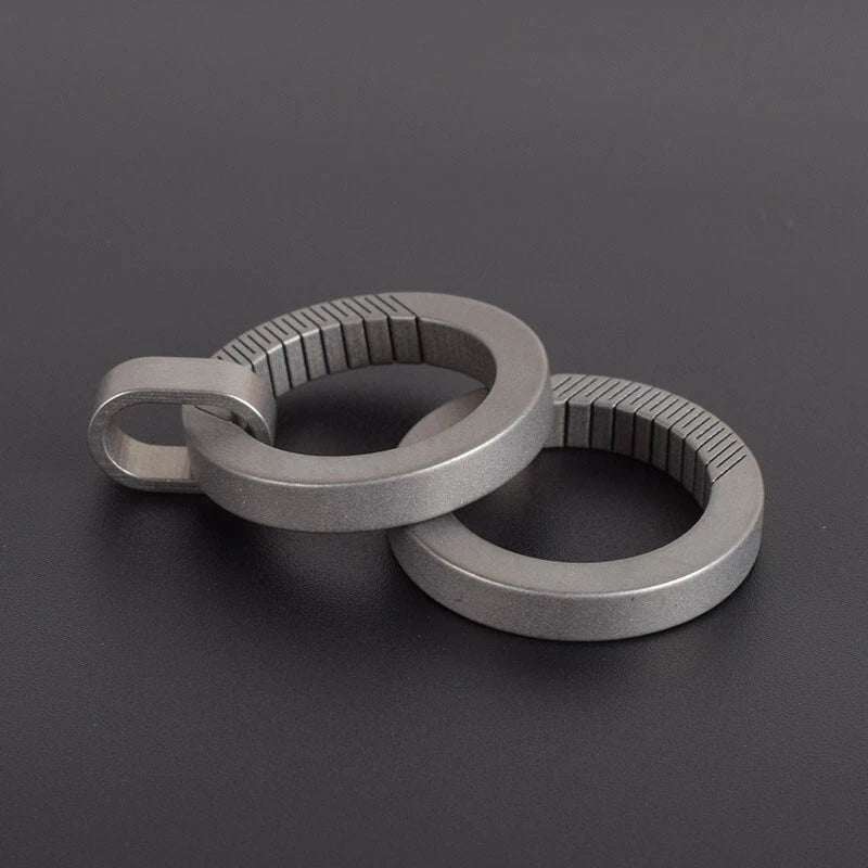 Titanium Alloy Keychain Carabiner Portable Waist Hang Buckle with Mini Ring EDC 07FC0E-D4 - KOEEK