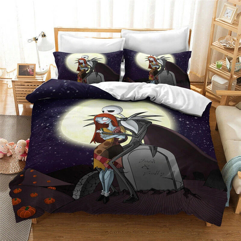 US Size The Nightmare Before Christmas 3PCS Bedding Set Duvet Cover Pillowcases 07FC0E-D4 - KOEEK