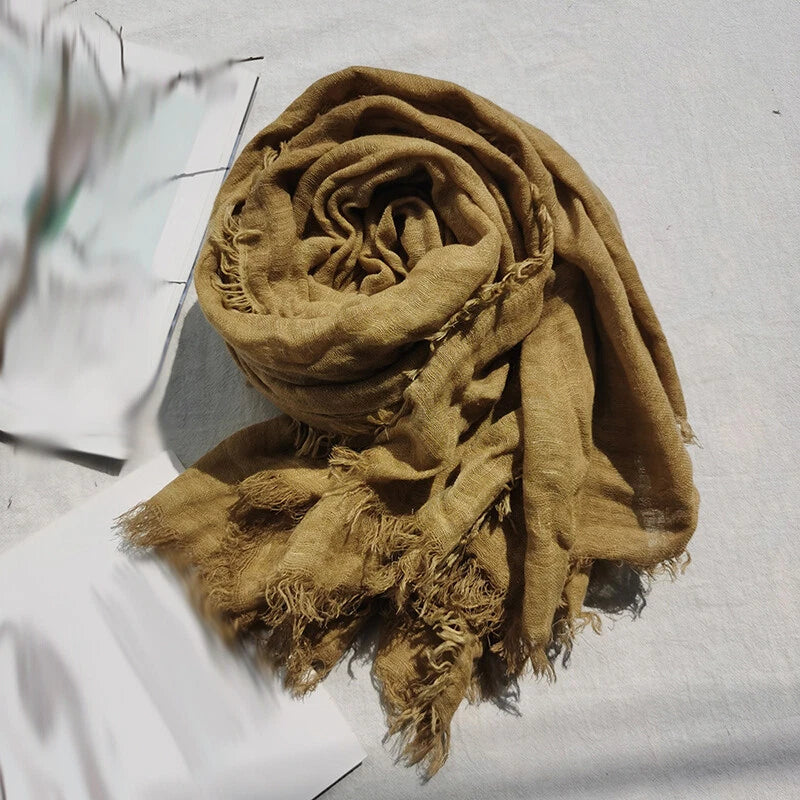 Men Unisex Acrylic Scarves Plain Colors Long Shawl Head Wrap Headscarf Muslim 07FC0E-D4 - KOEEK