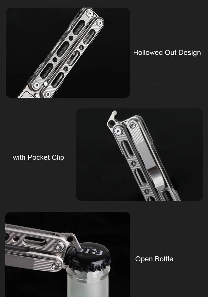 Outdoor Titanium Pocket Folded Comb Replaceable Blade Portable Practice EDC Tool EDC - KOEEK