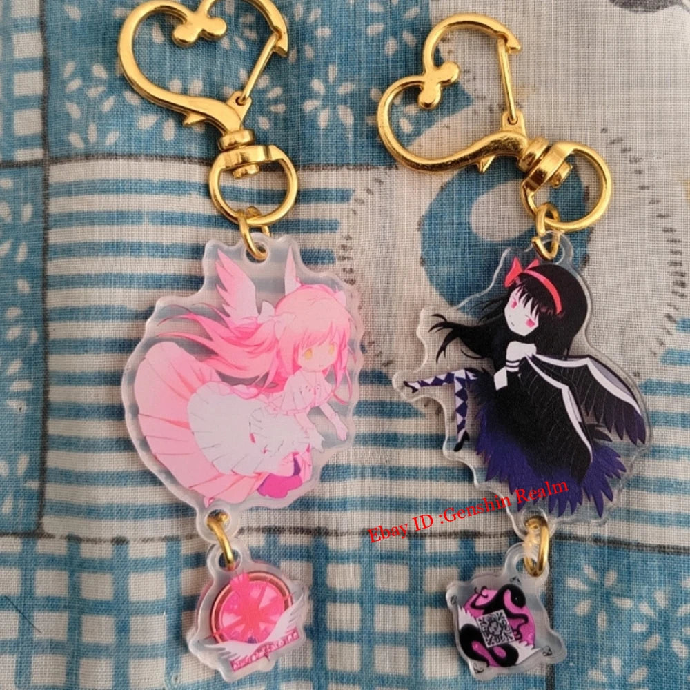 2PC Anime Puella Magi Madoka Magica Acrylic Keychain Decor Backpack Pendant Gift 07FC0E-D4 - KOEEK