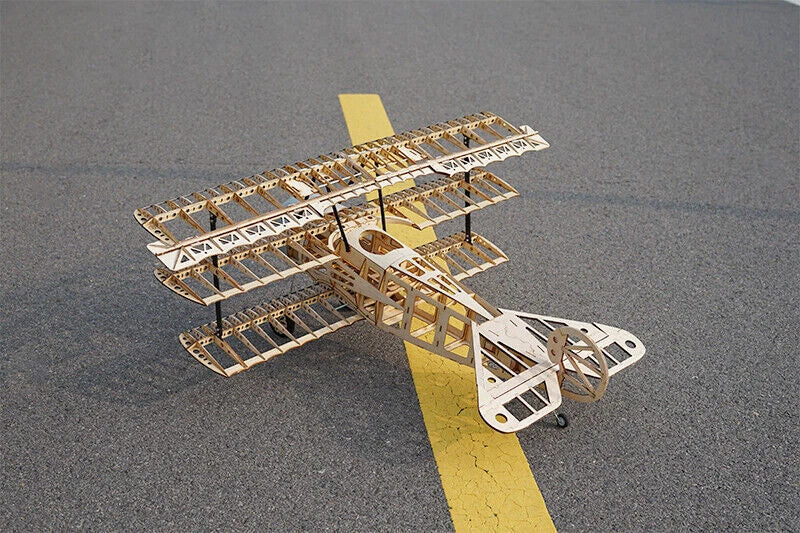 DIY Fokker Dr.I Red Baron Wood Plane Airplane Kit Model Toy Wingspan 102cm 07FC0E-D4 - KOEEK