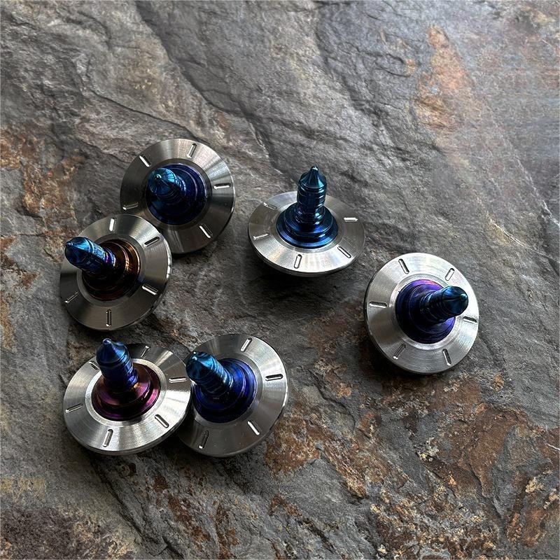 Titanium Stainless Steel Spinning Top Gyroscope Gyro Desktop Fidget Toy EDC Gift 07FC0E-D4 - KOEEK