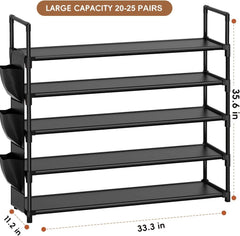 Shoe Rack 5 Tier Shoe Organizer Storage 20-25 Pairs Shoes Rack for Closet Shoes 07FC0E-D4 - KOEEK