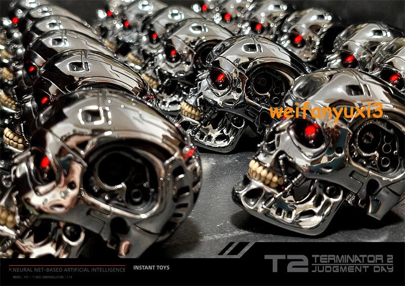 STOCK! Terminator T2 T800 ENDOSKELETON 1/4 Scale Figure Skull Model LED Eyes 07FC0E-D4 - KOEEK