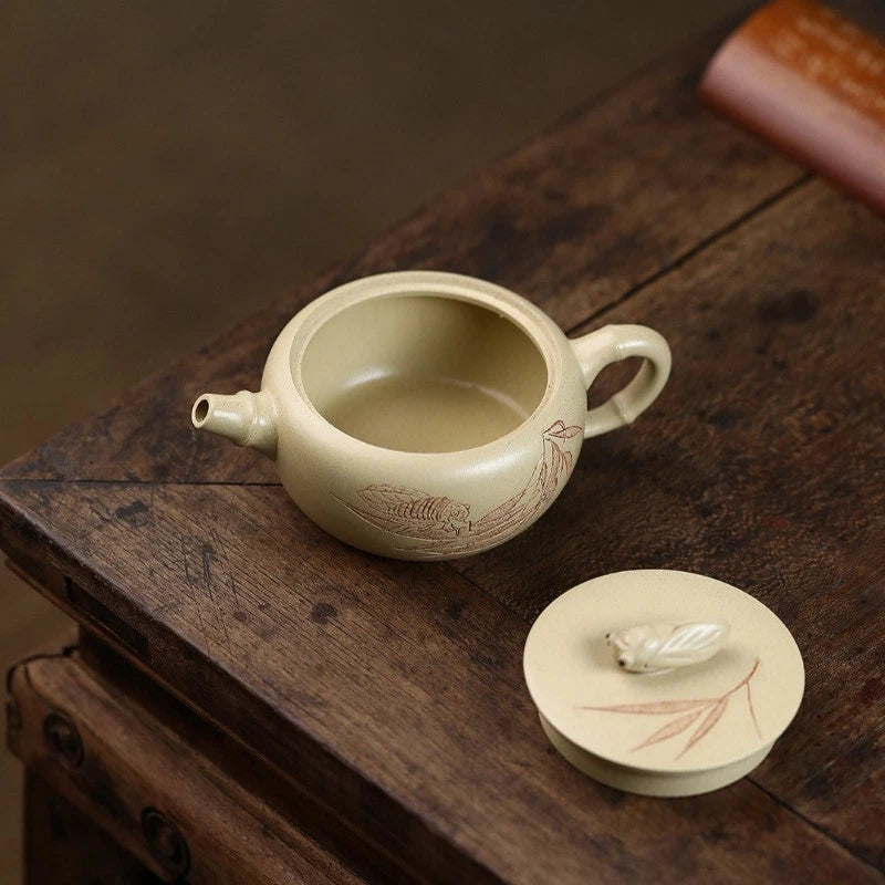 150ml Purple Clay Handcarved Teapot Cicada Chirping High-end Kung Fu Tea Set 07FC0E-D4 - KOEEK