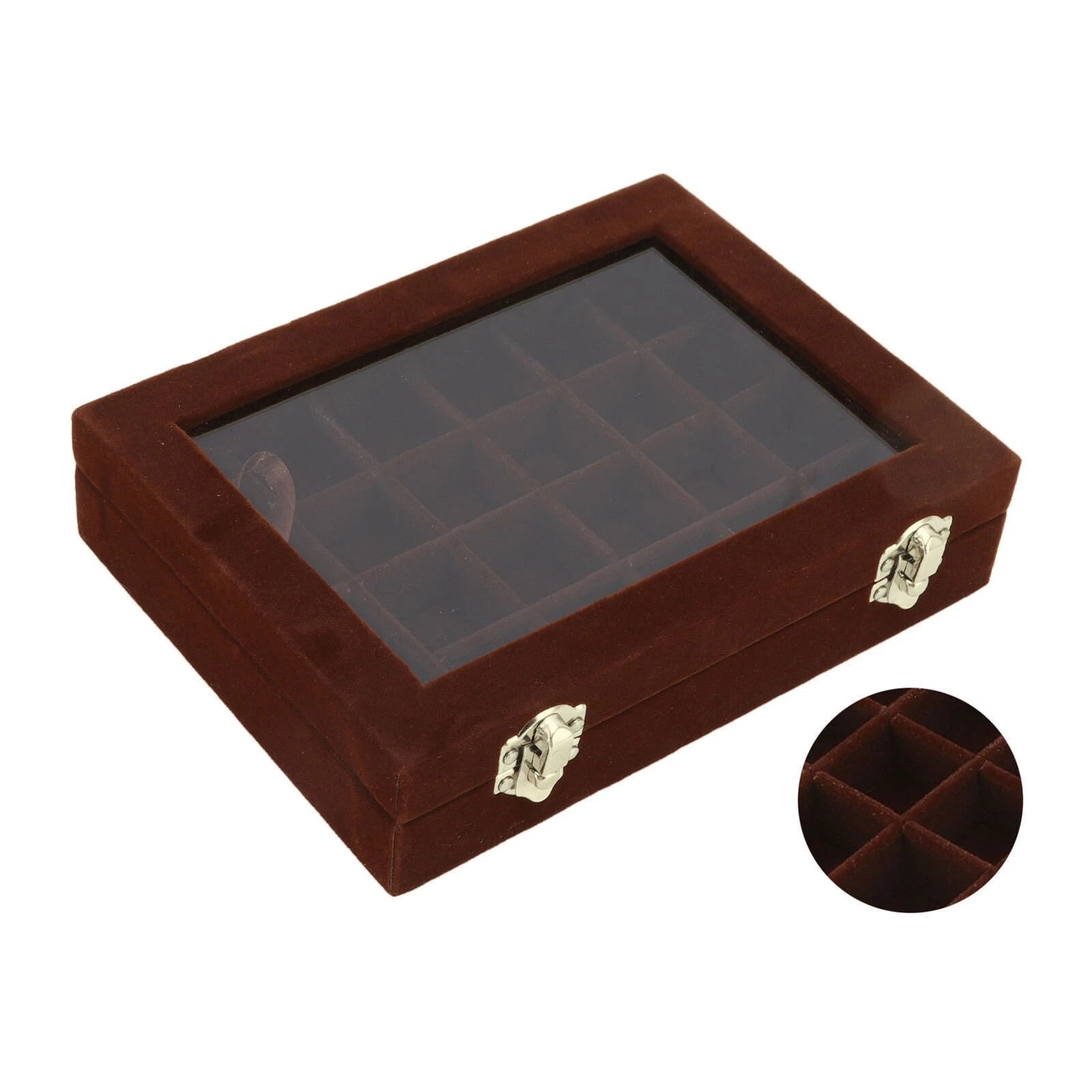 Velvet Jewelry Tray Earrings Ring Storage Box Display Box jewelry organizer box 07FC0E-D4 - KOEEK