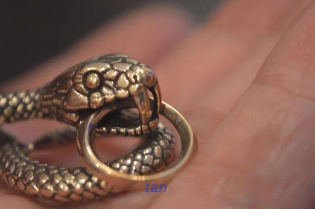 Solid Brass Vintage Snake Wallet Waist Buckle Clip Key Chain EDC Keyring Holder 07FC0E-D4 - KOEEK