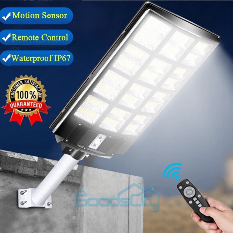 ny 10000000LM LED Solar Road Street Flood Light Utendørs Hage Hage Lampe Vanntett