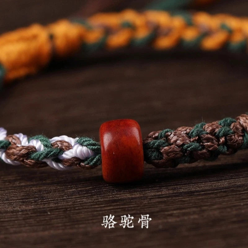 Tibetan Handmade Weaving Bracelet Zakirham Bangle Cotton Rope Silver Amulet 07FC0E-D4 - KOEEK