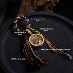 Exquisite Tibetan Handmade Knit Cotton Rope Zakirham Thangka Car Hanging Pendant 07FC0E-D4 - KOEEK