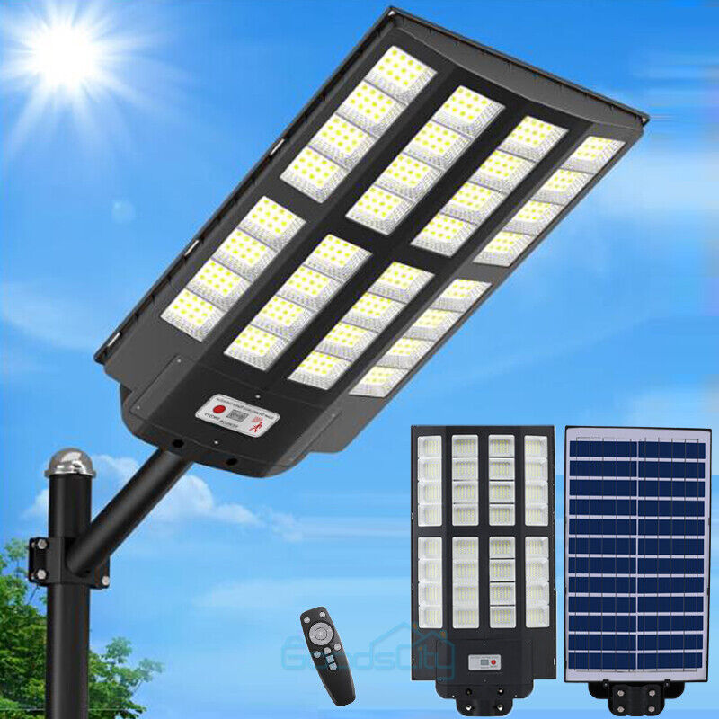 ny 1200W LED Luz Solar Para Exterior Con Sensor De Movimiento Jardin Patio Lampara