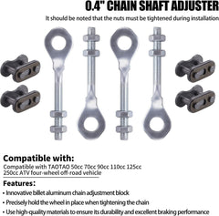 new 0.4" Chain Axle Adjuster, 2Pcs 13mm Aperture Dirt Bike Accessories... 07FC0E-D4 - KOEEK