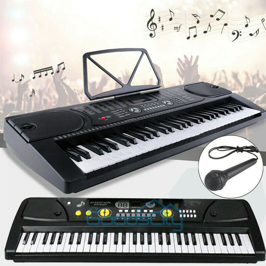 ny 61-tangenters digital musikk Piano Keyboard Elektronisk musikkinstrumentstativ og mikrofon