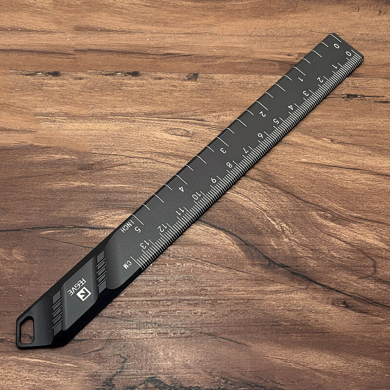 Titanium Straight Ruler Student Stationery CNC Graduated Ruler EDC Tools 07FC0E-D4 - KOEEK
