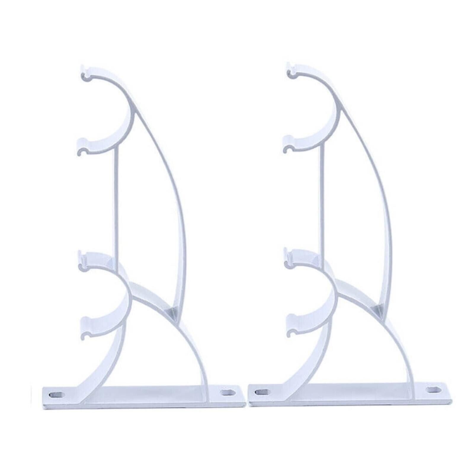 new Double Curtain Rod Bracket Heavy Duty Curtain Rod Holders Curtain Rod Hook 2pcs koeek - KOEEK